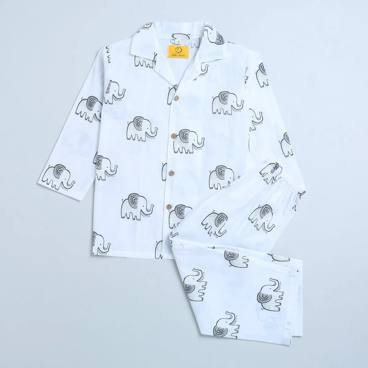 A Stomping Elephant- Unisex Kids Cotton Nightwear