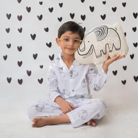 A Stomping Elephant- Unisex Kids Cotton Nightwear