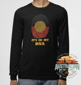 Aboriginal Flag In My DNA Longsleeve T-Shirt (Black)