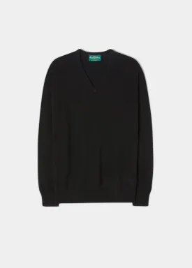 Albury Geelong Wool Jumper in Black - Regular Fit