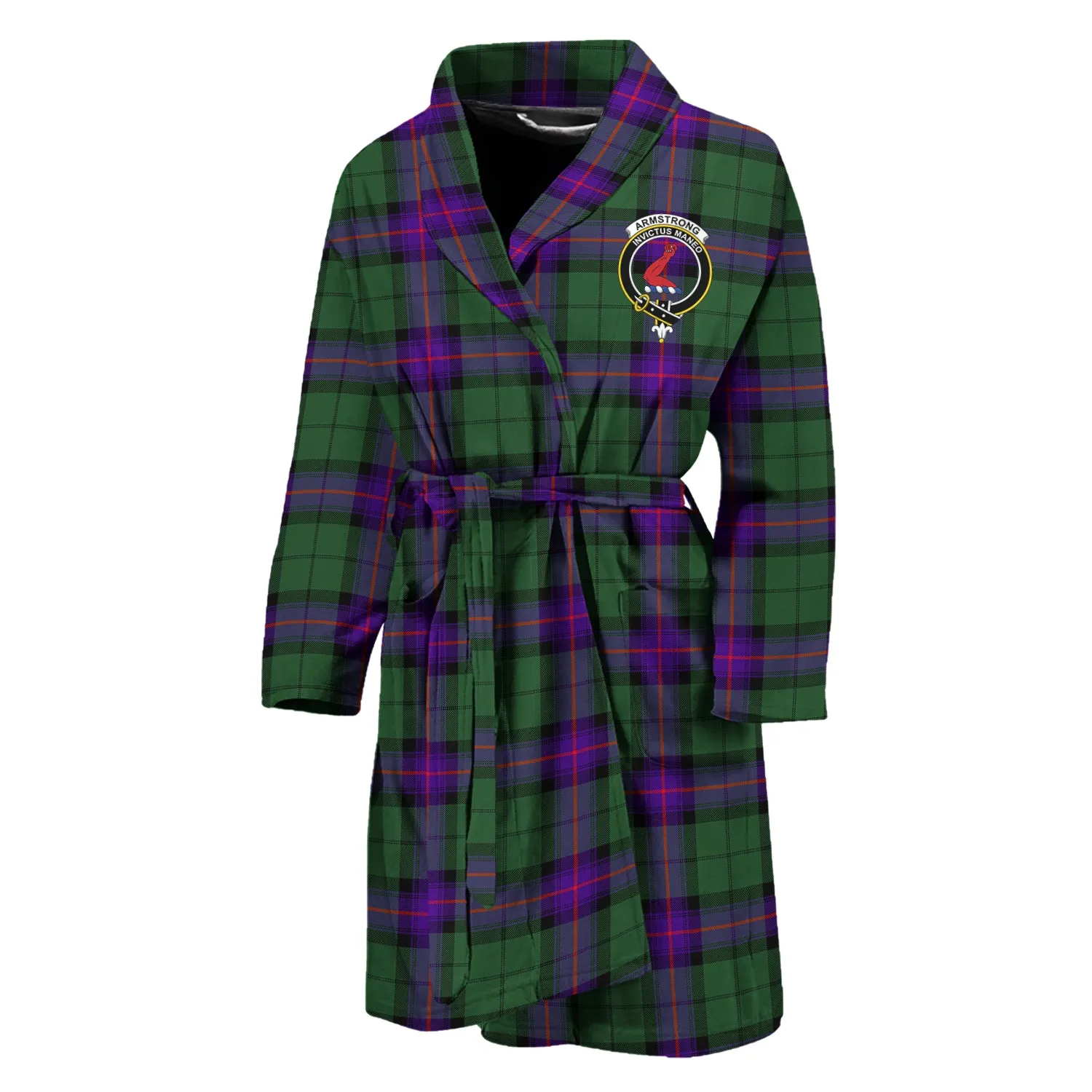 Armstrong Modern Tartan Bathrobe with Family Crest