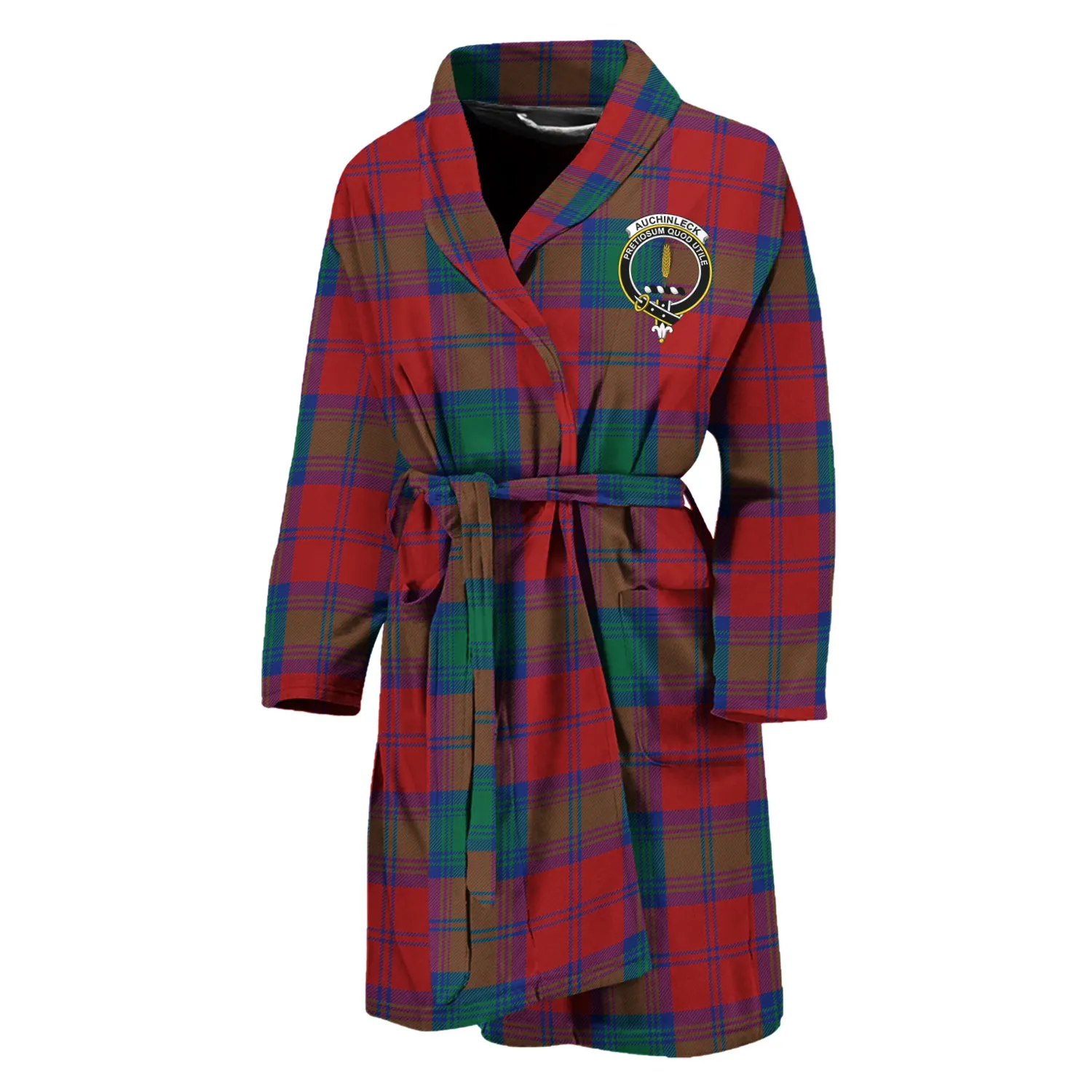 Auchinleck (Affleck) Tartan Bathrobe with Family Crest