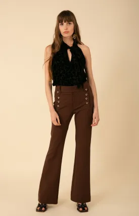 Aya Button Trim Ponte Pant