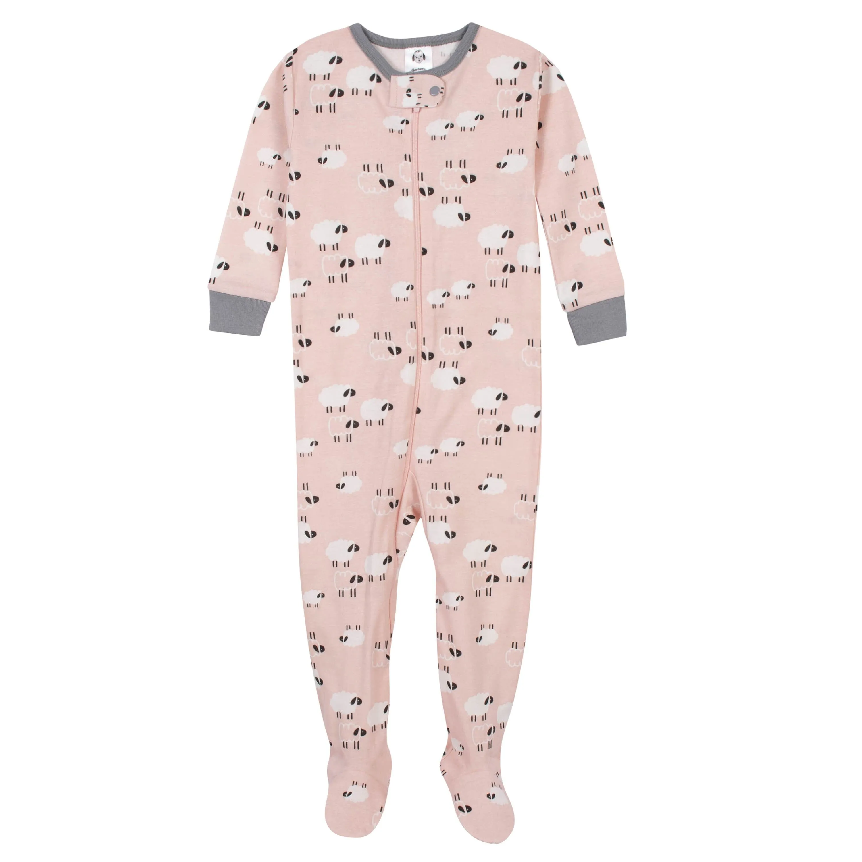 Baby Girls' 2-Pack Organic Sheep Snug Fit Footed Pajamas