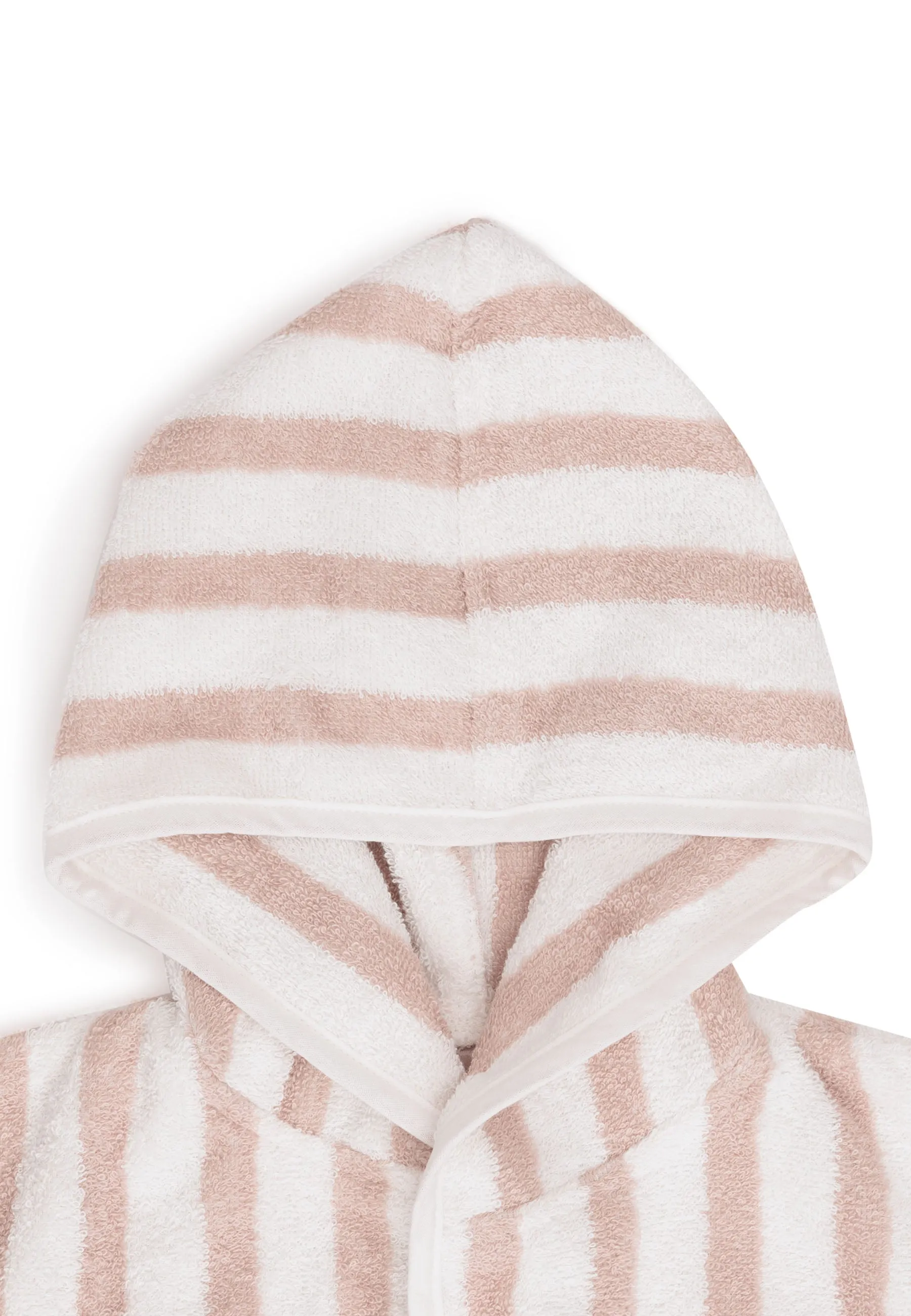 Bathrobe 1-2 year Stripe Terry - Wild Rose - GOTS