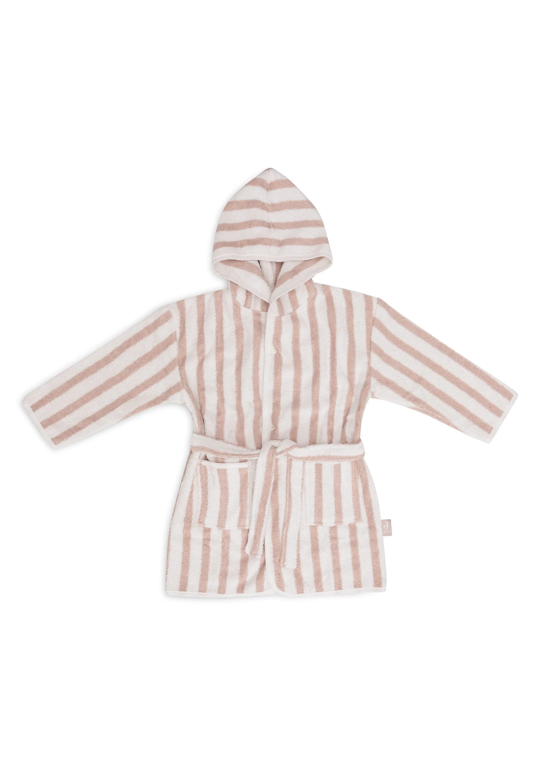 Bathrobe 1-2 year Stripe Terry - Wild Rose - GOTS