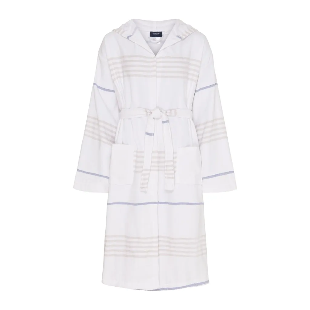 Bathrobe - White/Oxford Tan