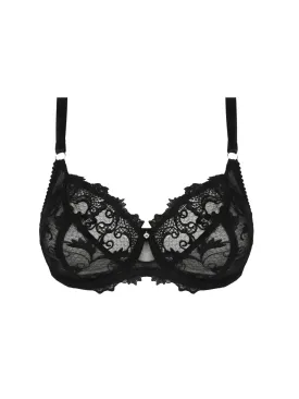 Black Dressing Floral 3/4 Cup Bra