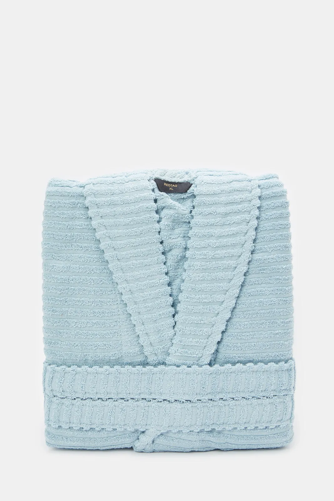 Blue Ribbed Bathrobe