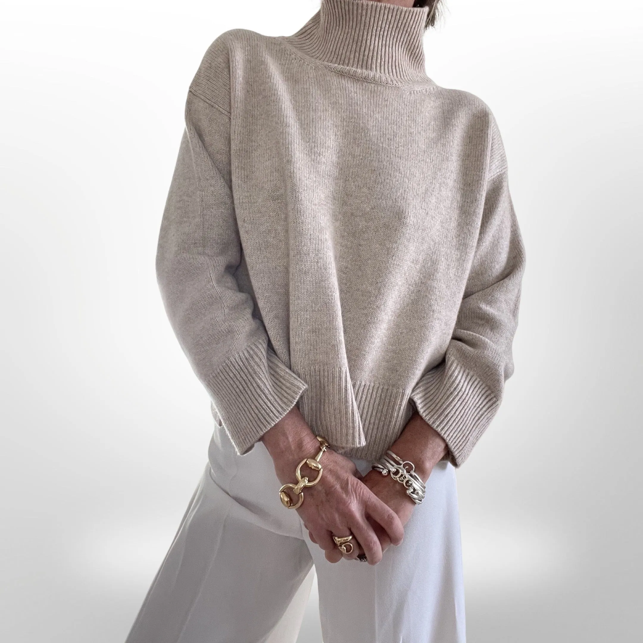 Burch Tan Cashmere Turtleneck