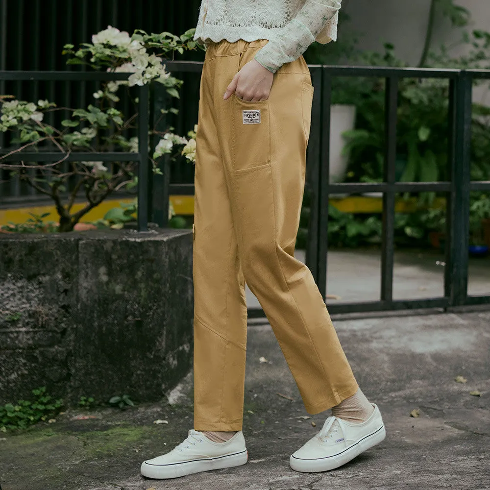 Casual Cargo Elastic Waist Harem Pants