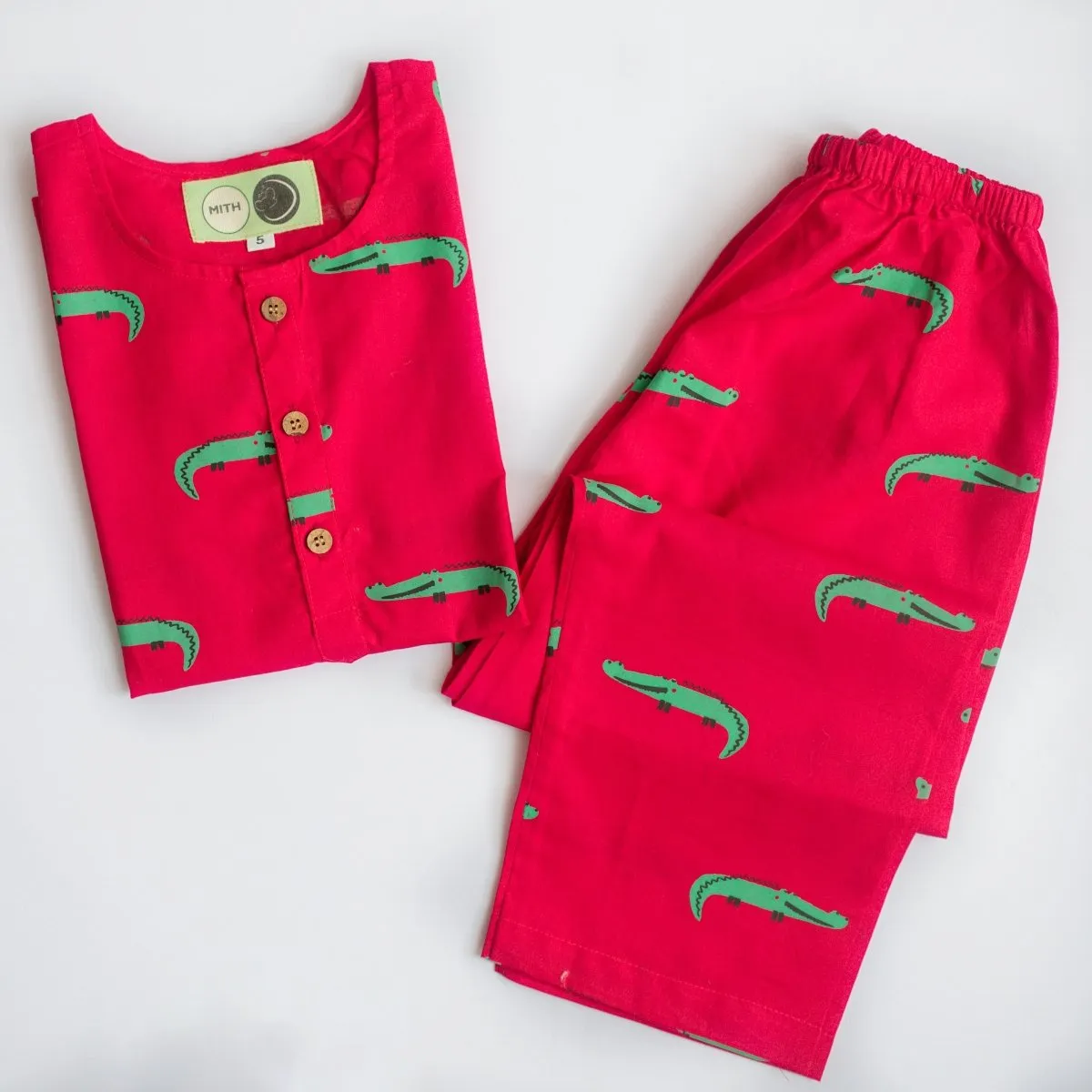 Christmas Crocodile- Unisex Kids Cotton Nightwear