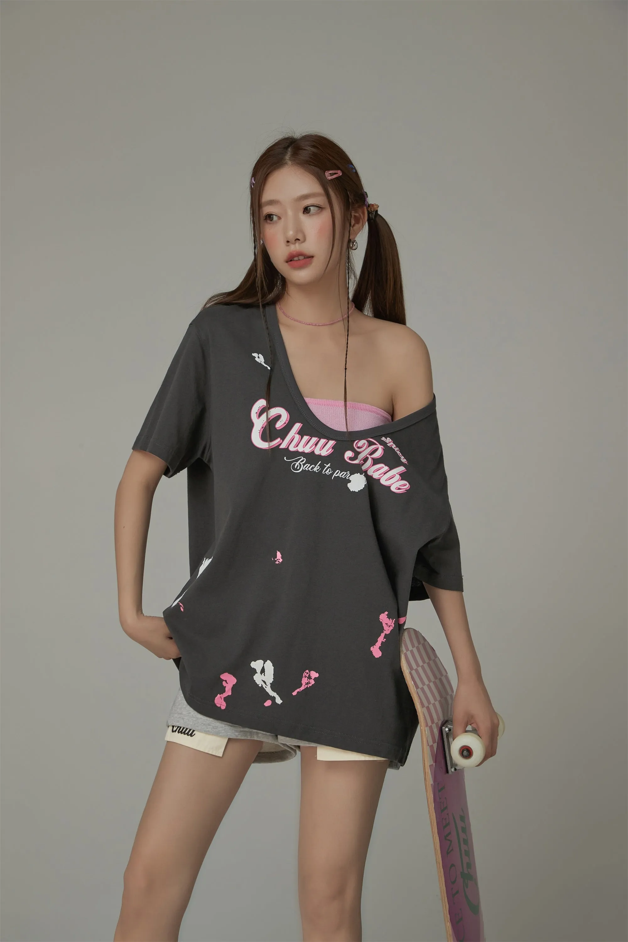 Chuu Babe U-Neck Loose-Fit T-Shirt