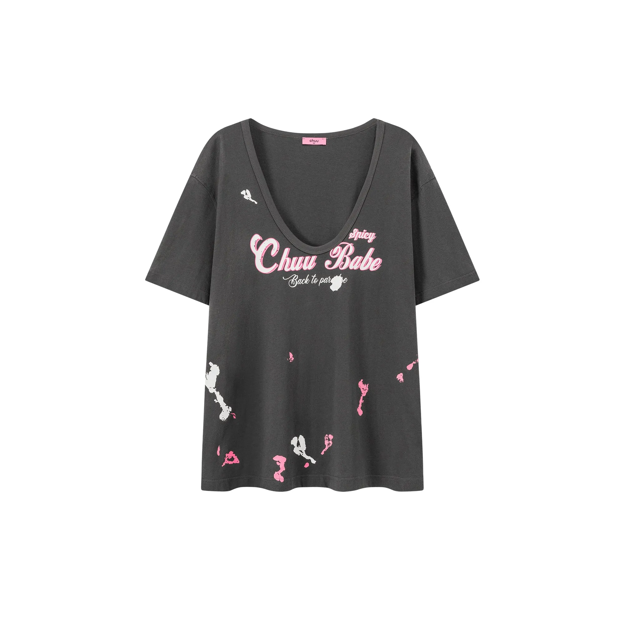 Chuu Babe U-Neck Loose-Fit T-Shirt