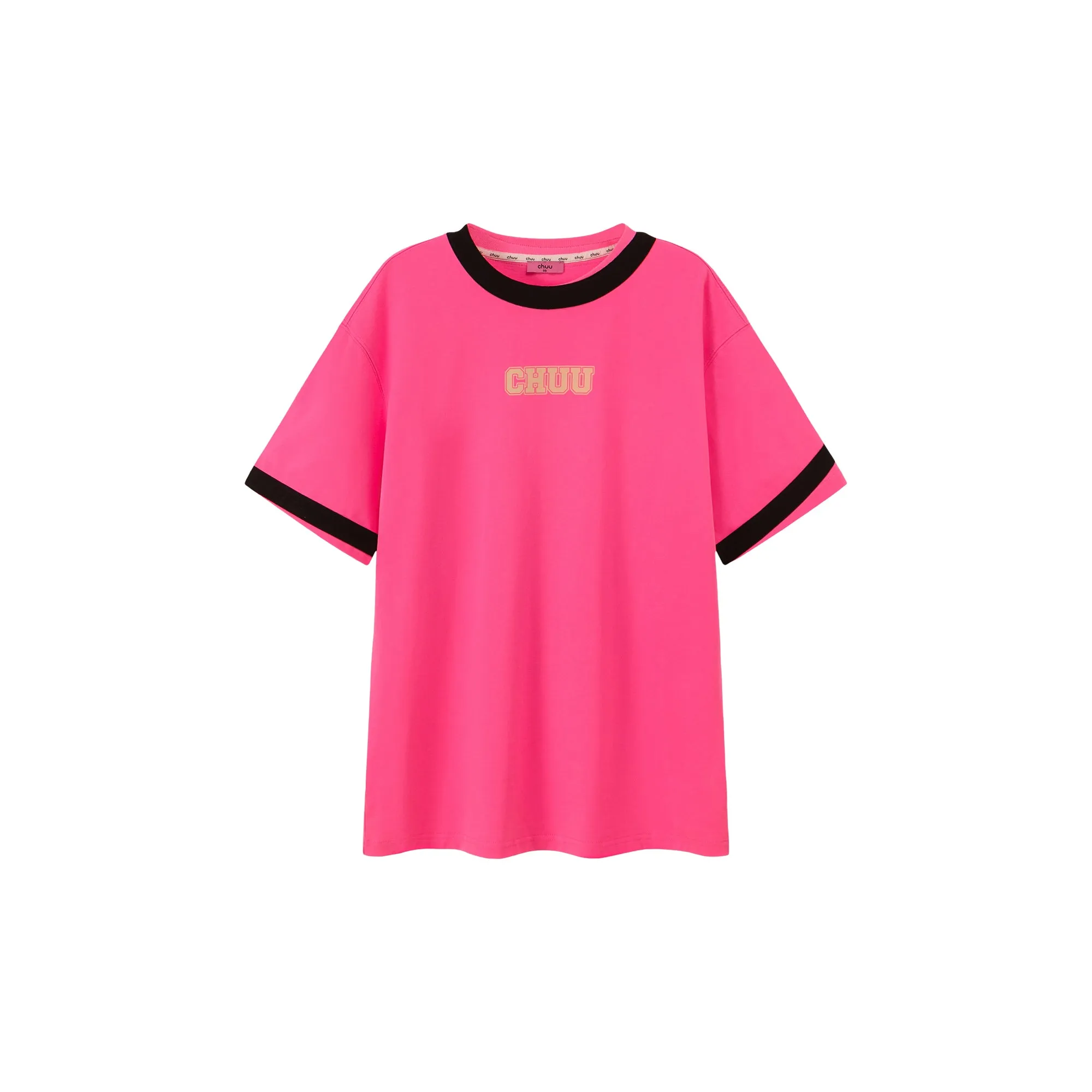 Chuu Color Matching Line Loose Fit T-Shirt