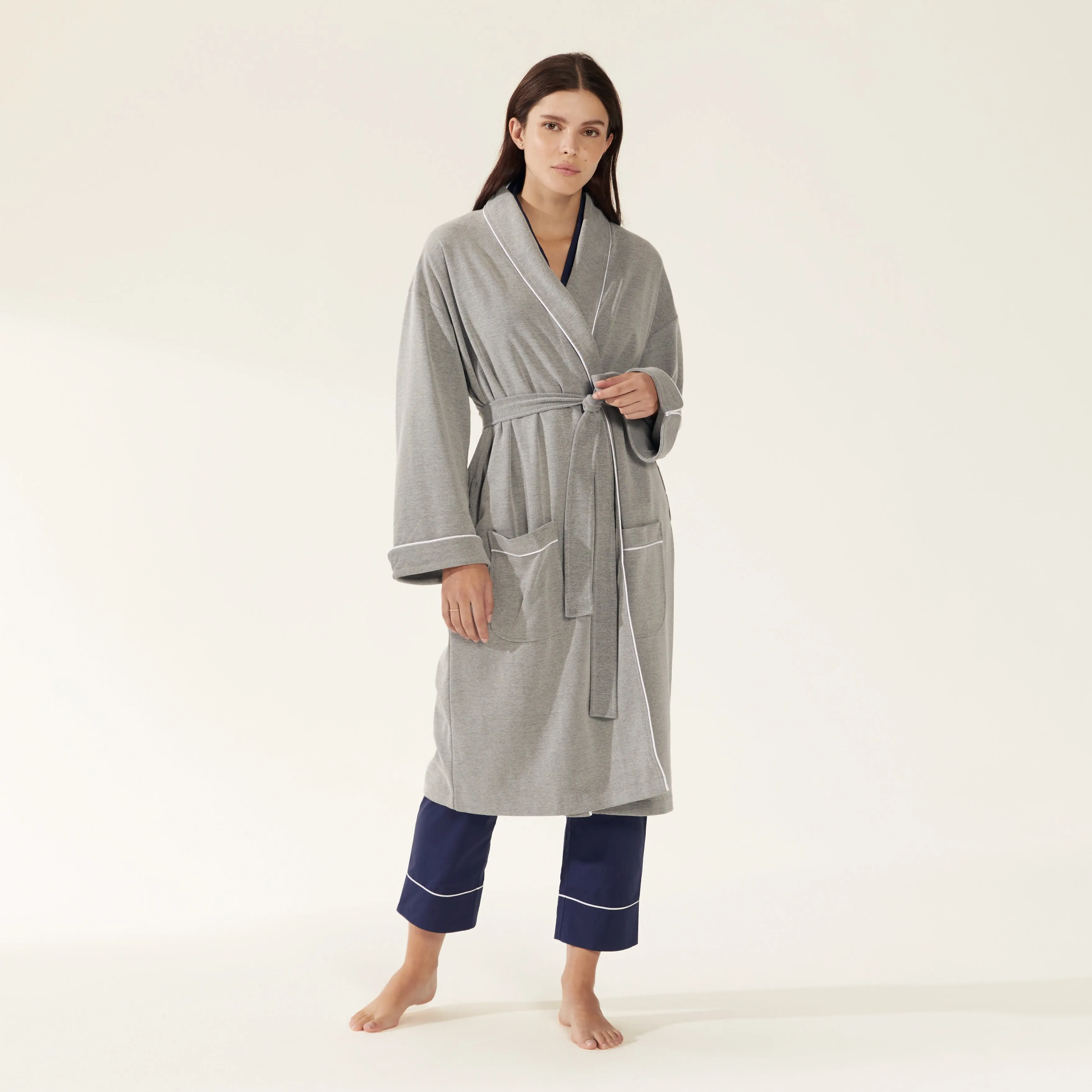 Cloud Cotton Melange Bathrobe