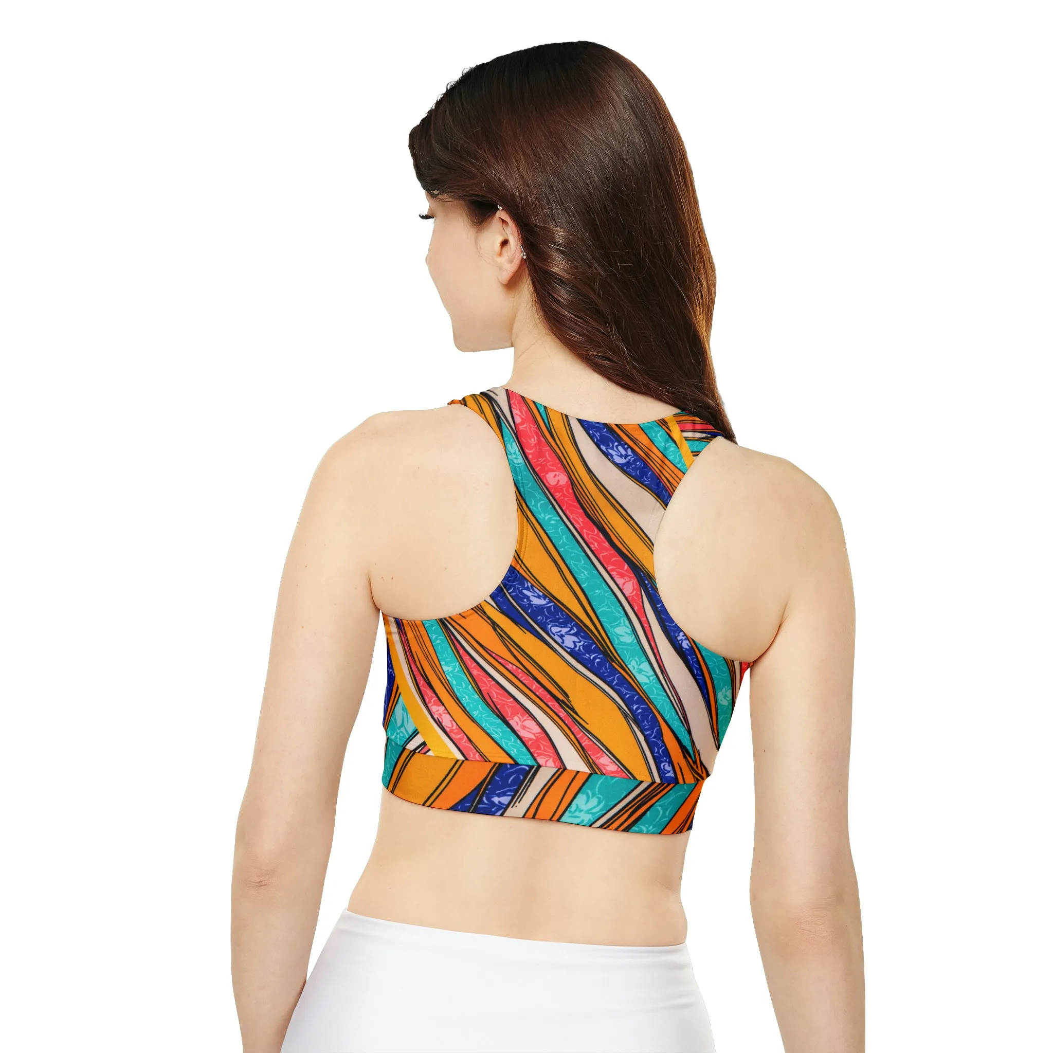 Color Brushstroke - Inovax Padded Sports Bra