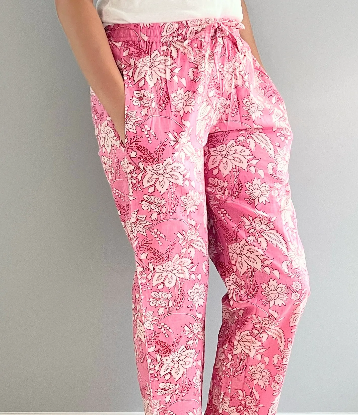 Cotton Pajama Pants Women - Floral Fantasy