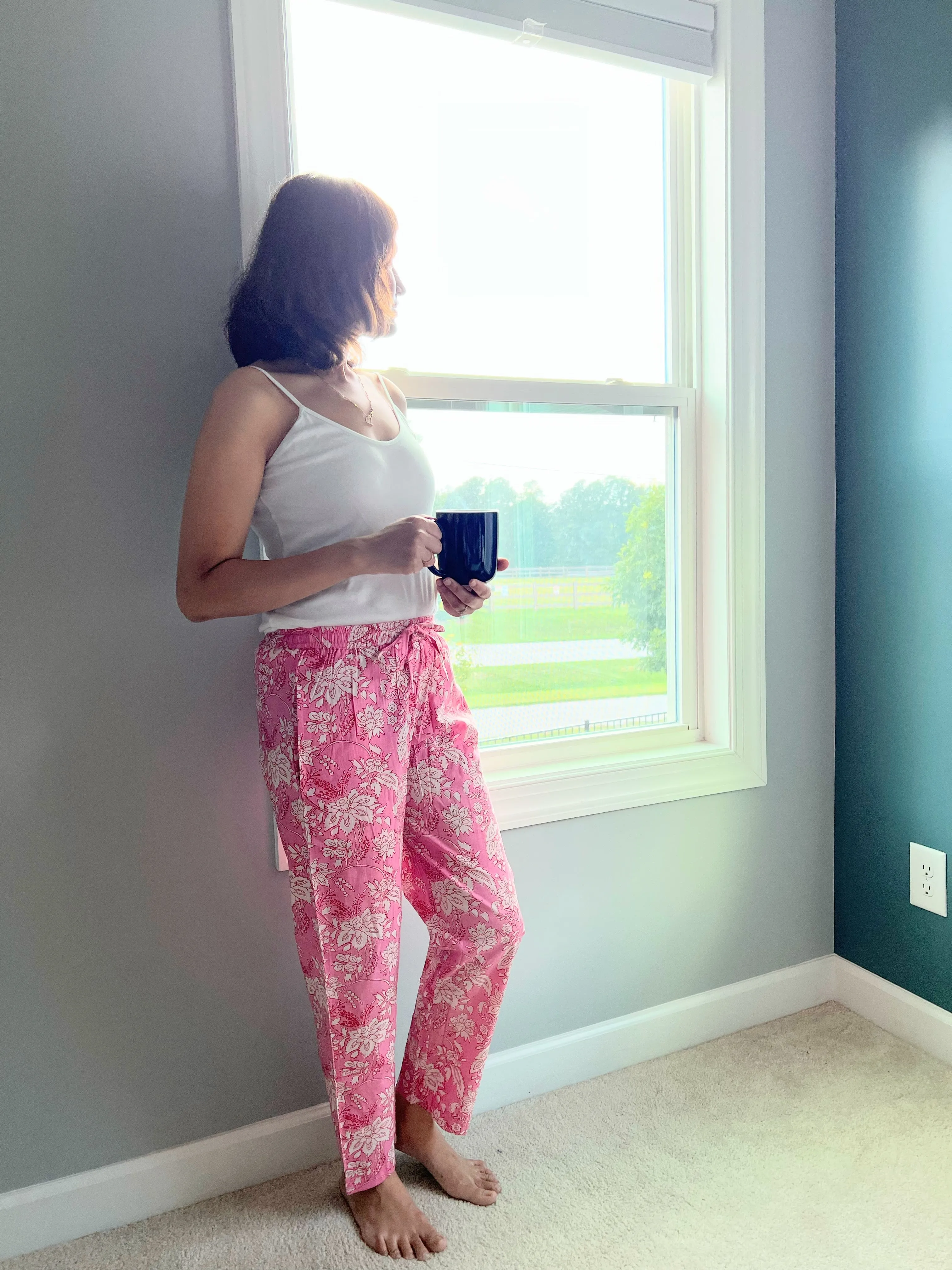 Cotton Pajama Pants Women - Floral Fantasy