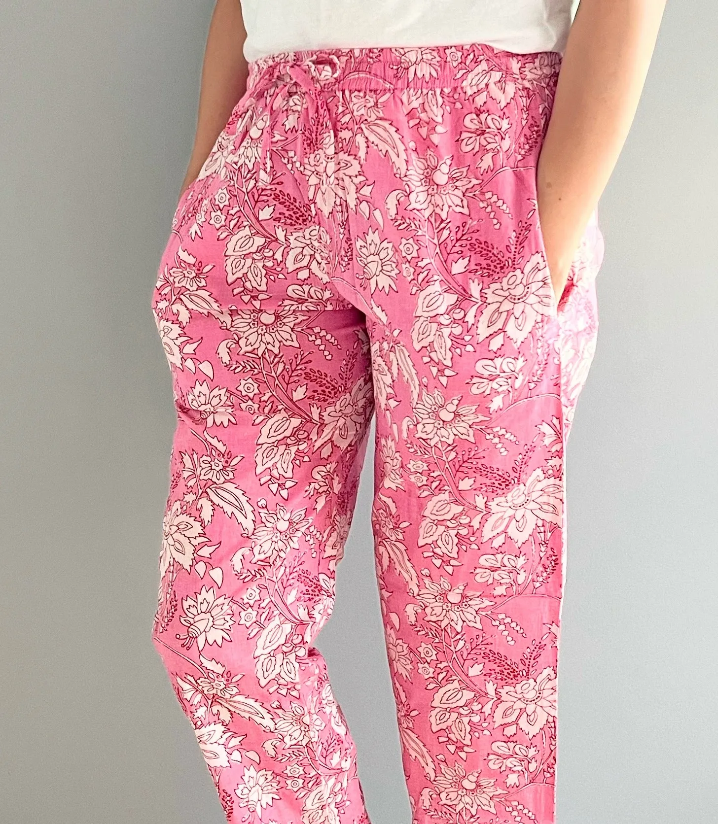 Cotton Pajama Pants Women - Floral Fantasy