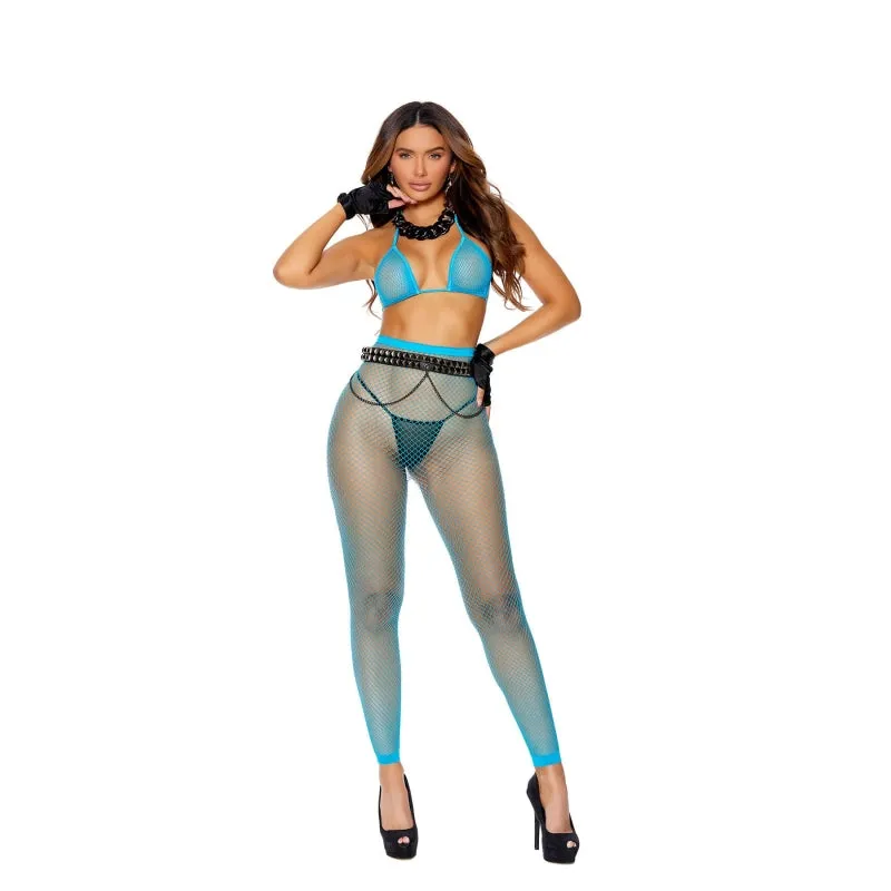 Diamond Net Bra Top and Matching Leggings