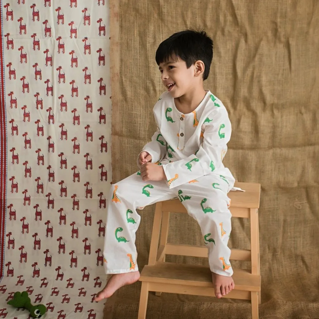 Dino Friends- Unisex Kids Cotton Nightwear