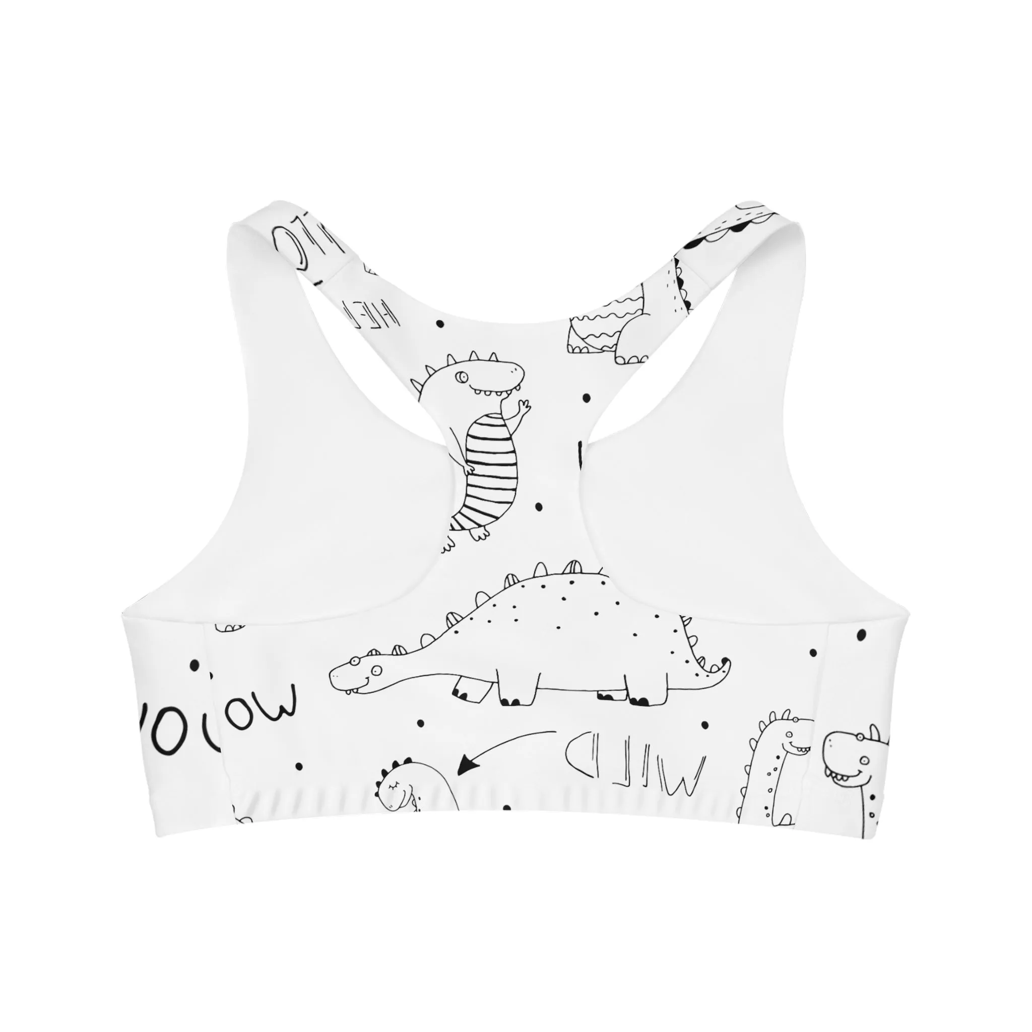 Doodle Dinosours - Inovax Seamless Sports Bra