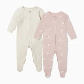 Duck Clever Zip Baby Pajamas 2 Pack