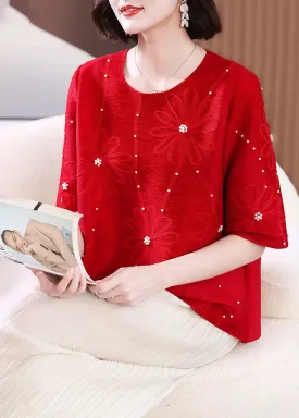 Embroidered Nail Bead T Shirts