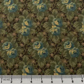 Forest Vintage Floral Diamonds Cotton Print