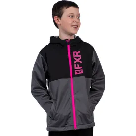 FXR 201520-0794-10 Youth Helium Softshell Jacket 20 Grey Heather Electric Pink - Medium