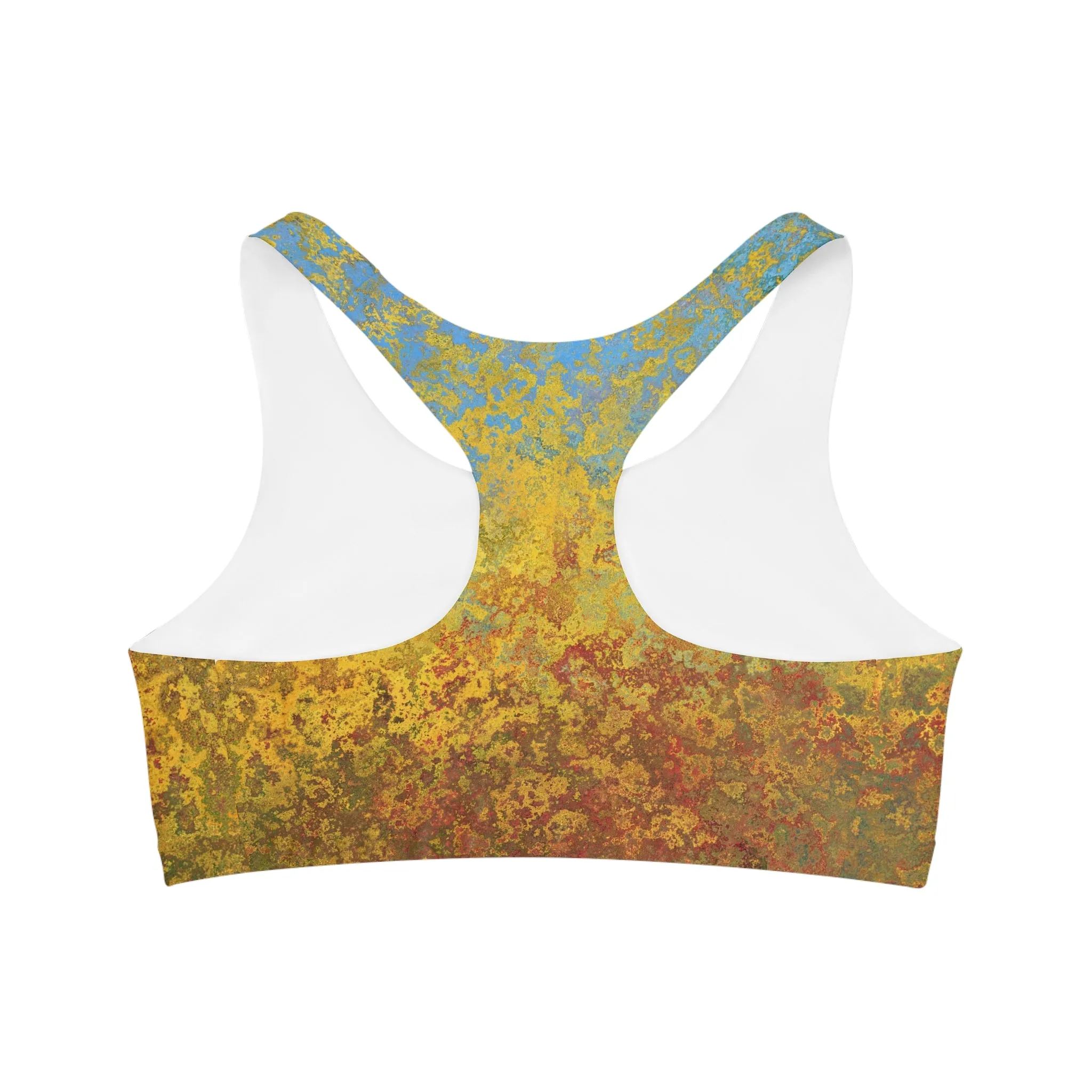 Gold and blue spots - Inovax Seamless Sports Bra