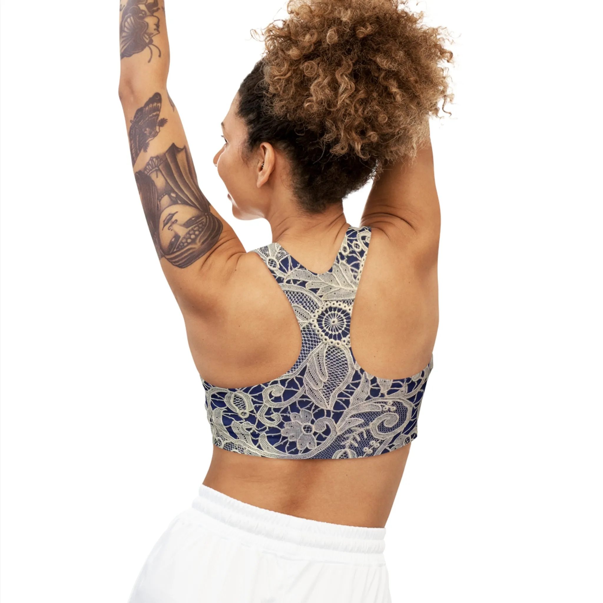 Golden and Blue - Inovax Seamless Sports Bra