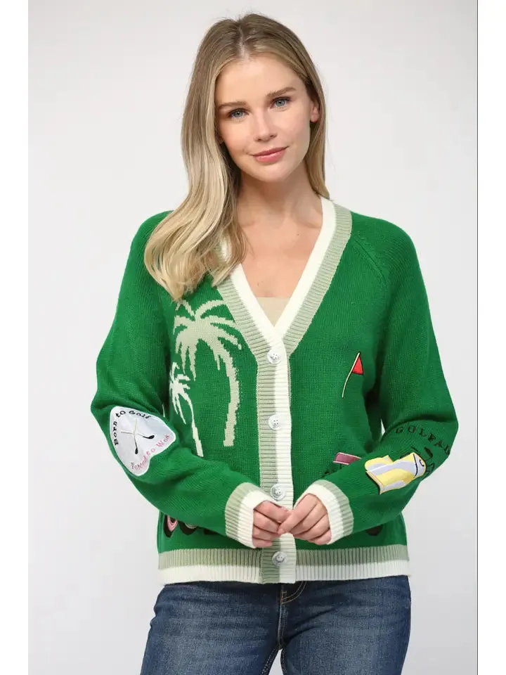 Golf Embroidered Cardigan