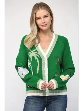 Golf Embroidered Cardigan