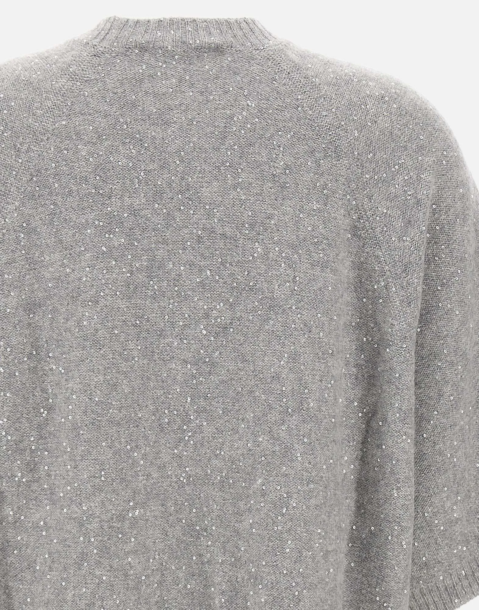 Grey Sequin Wool Silk Sweater