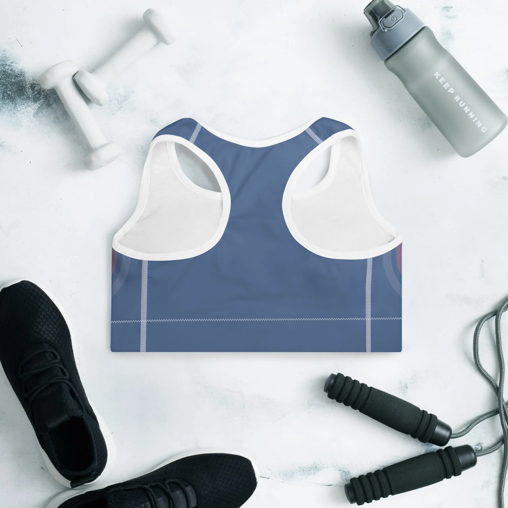 Humble Sportswear™ Blue Stripe Padded Dri-Fit Sports Bra