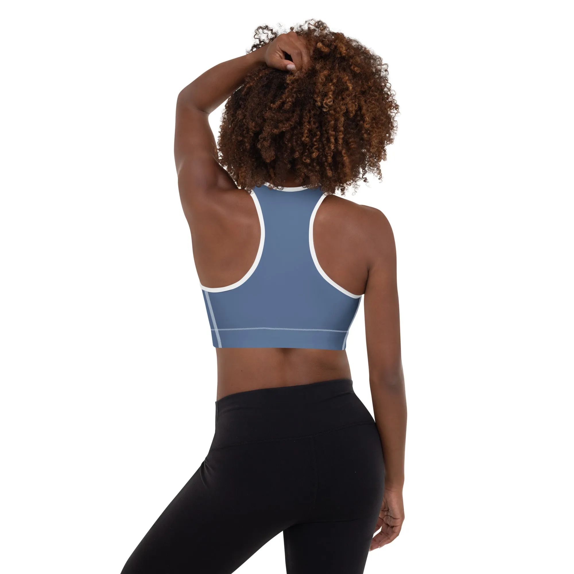 Humble Sportswear™ Blue Stripe Padded Dri-Fit Sports Bra