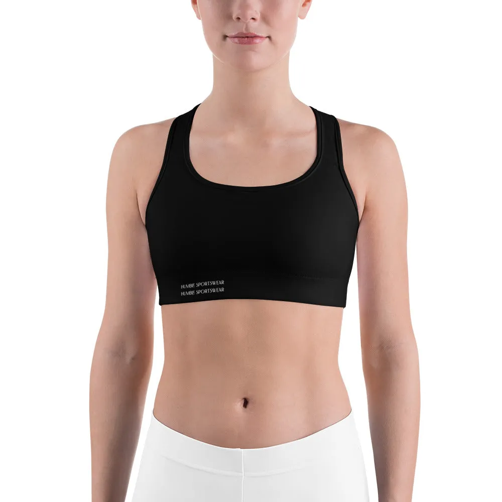 Humble Sportswear™ Pure Black Dri-Fit Sports Bra