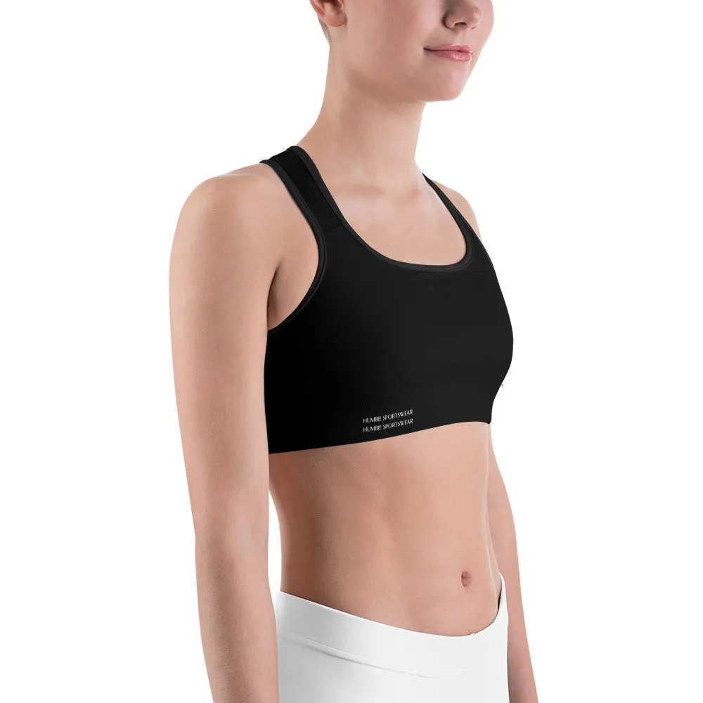 Humble Sportswear™ Pure Black Dri-Fit Sports Bra