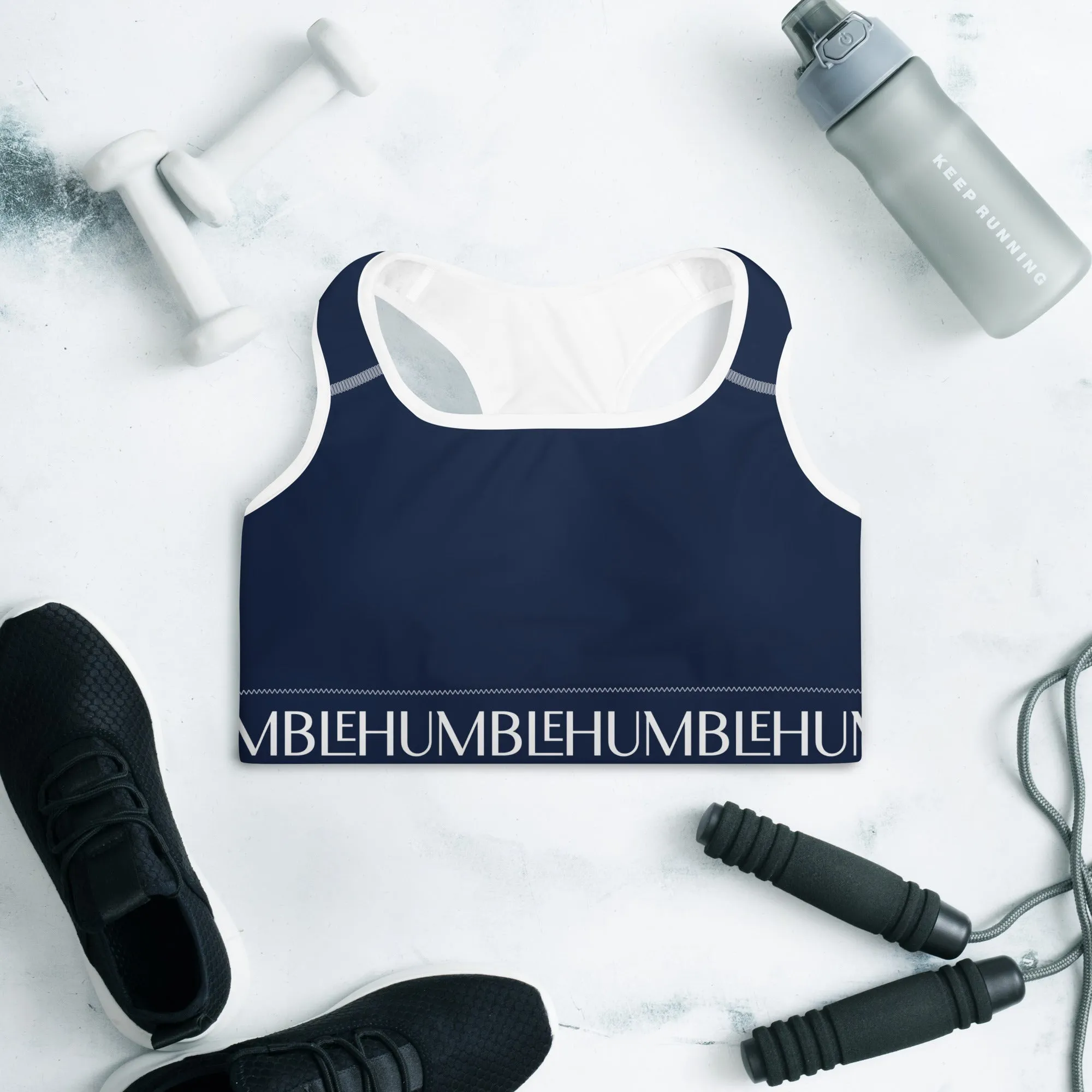 Humble Sportswear™ Trinity Navy Padded Dri-Fit Sports Bra