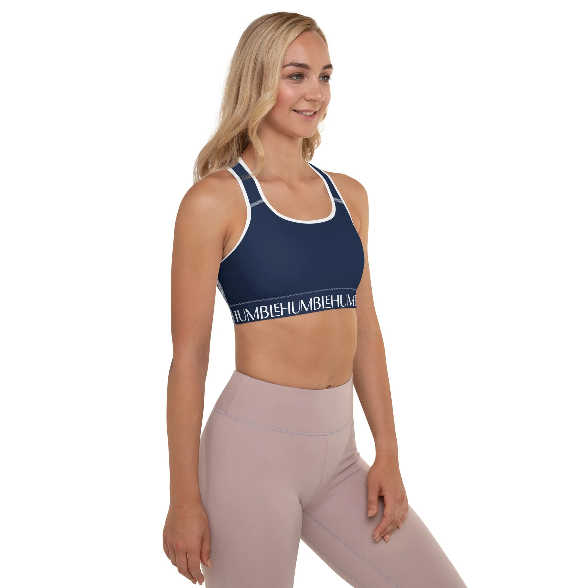 Humble Sportswear™ Trinity Navy Padded Dri-Fit Sports Bra