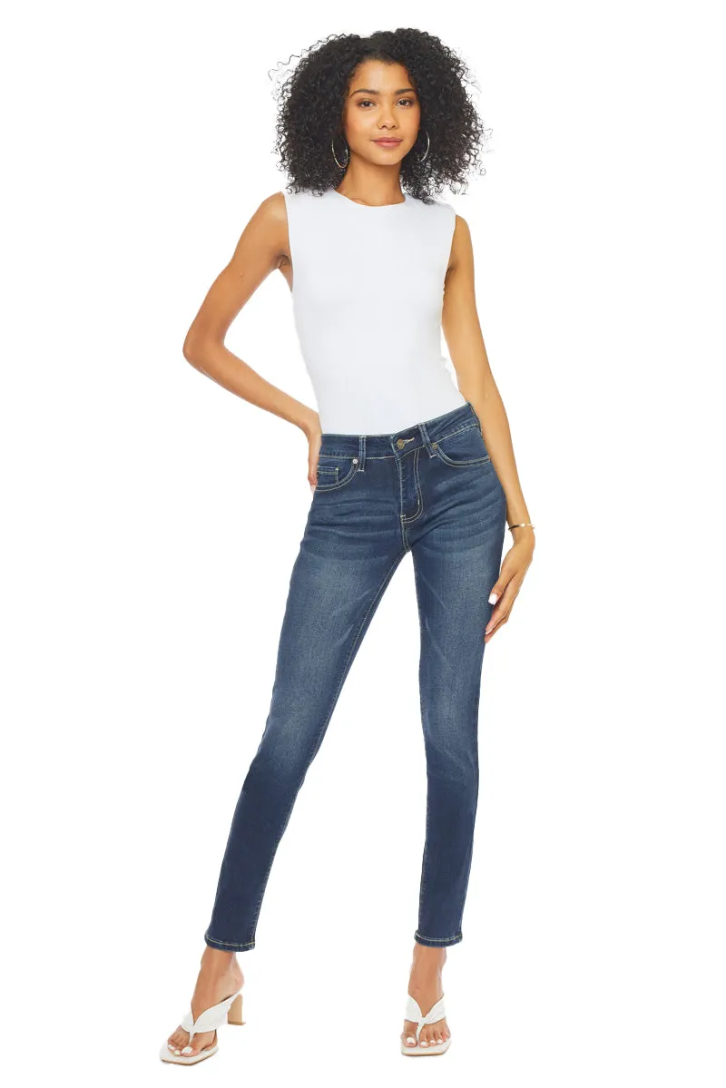 Kancan - Women's Mid Rise Super Skinny Jeans - Basic - KC7085