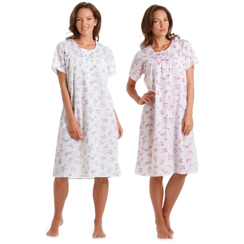 Lady Olga Short Sleeve Floral  Nightdress Sizes 10-32