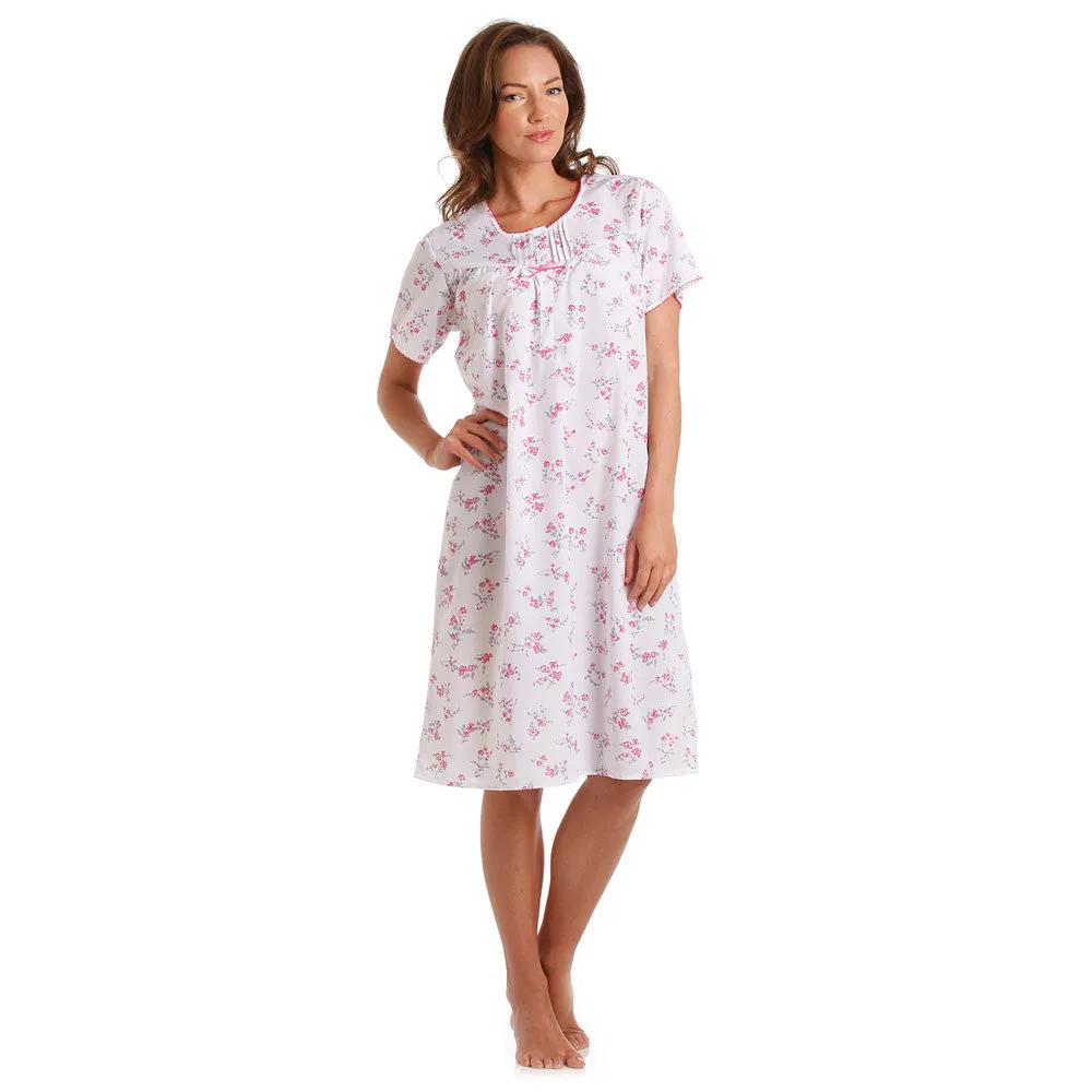 Lady Olga Short Sleeve Floral  Nightdress Sizes 10-32