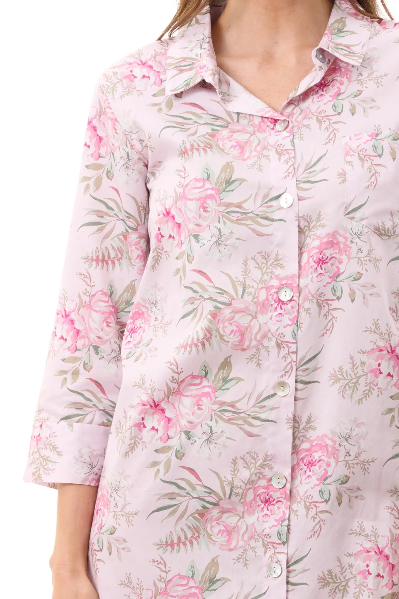 Lauren Cotton Shortsleeve Short Nightshirt Pink