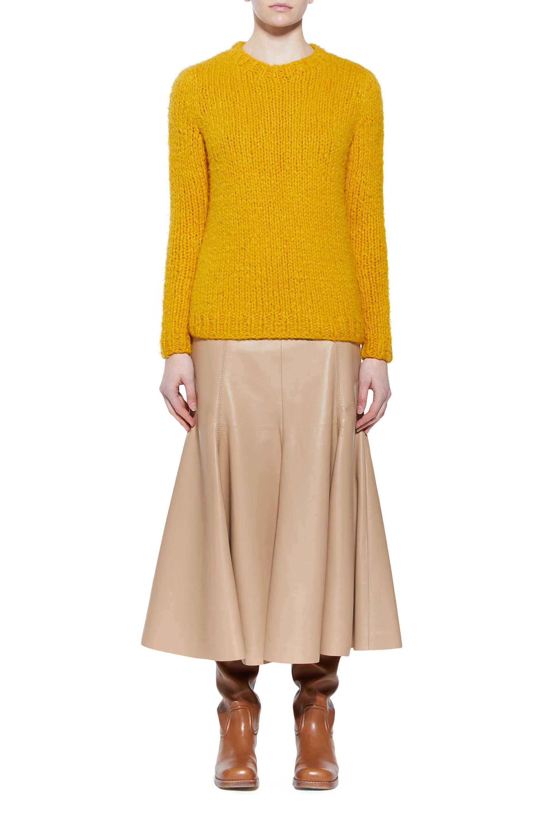 Lawrence Knit Sweater in Saffron Welfat Cashmere