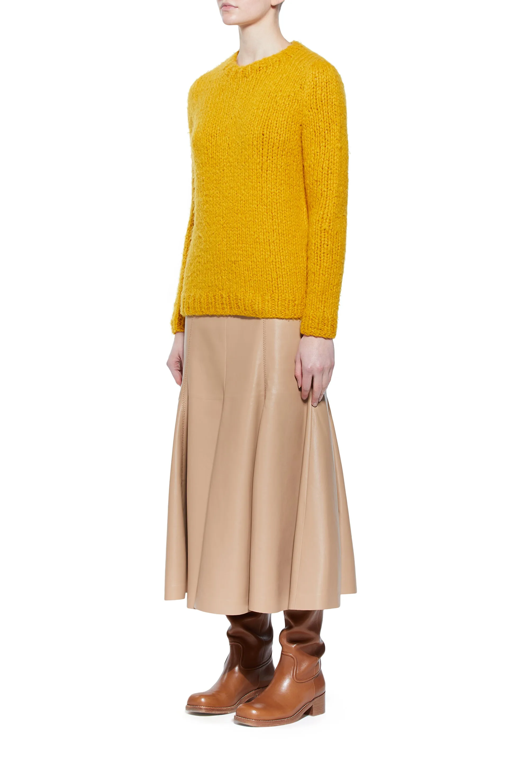 Lawrence Knit Sweater in Saffron Welfat Cashmere