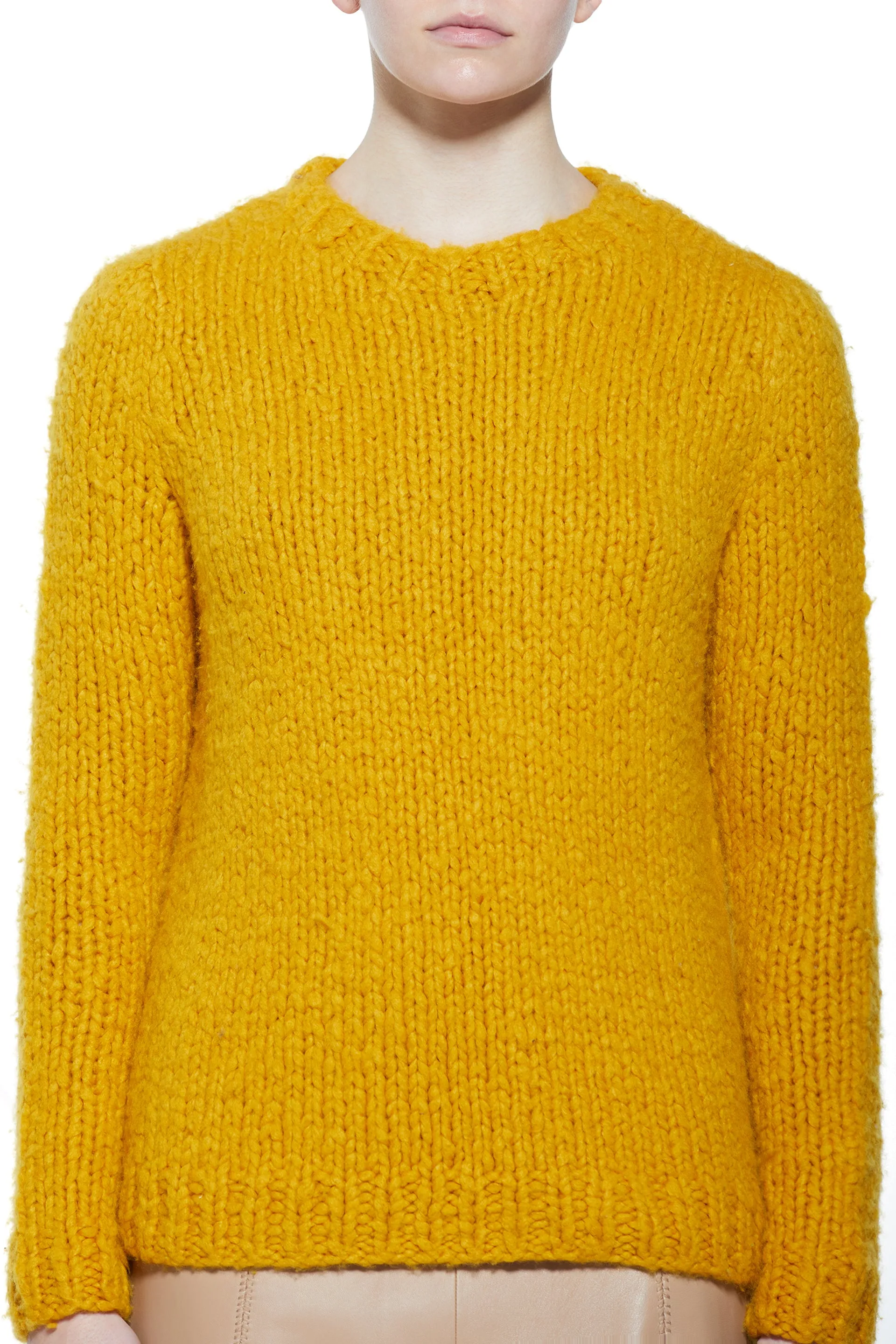 Lawrence Knit Sweater in Saffron Welfat Cashmere