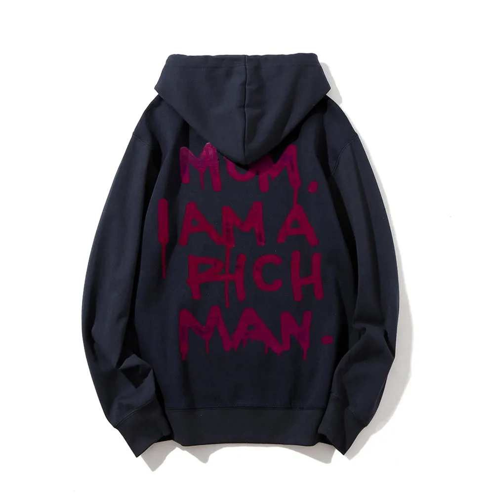 Mens MOM I AM A RICH MAN Graphic Hoodies